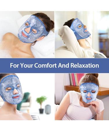 NEWGO Cooling Eye Mask - Hot & Cold Therapy Gel Beads - Migraine Relief, Puffy Eyes, Sinus Pain, Acne Headaches - Dark Blue - Buy Online on GoSupps.com