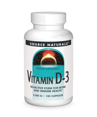 Source Naturals Vitamin D-3 2000 iu Supports Bone & Immune Health - 100 Capsules - Buy Online on GoSupps.com