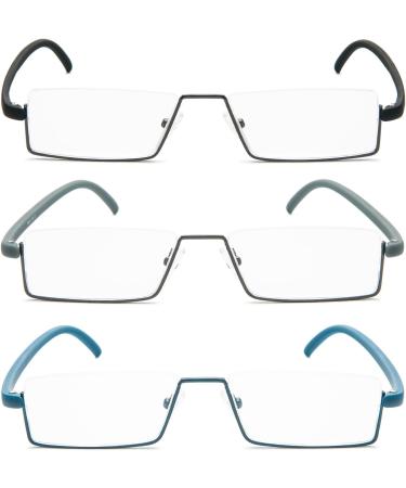 Kokobin Ultra-Light TR90 Reading Glasses for Men & Women - 3 Pack 1.5 Diopters Metal Frame with Case - Stylish Vision Aid - Buy Online on GoSupps.com