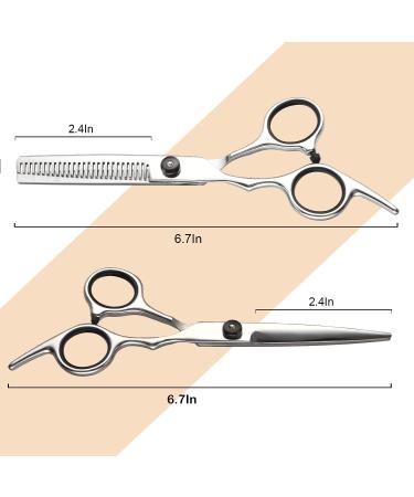 Professional Hairdressing Scissors Set - 10 Pcs Barber Kit for Hair Cutting & Thinning - Black - Buy Online on GoSupps.com