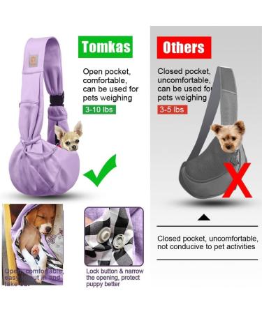 Tomkas Violet Dog Carrier Bag for Small Dogs - Adjustable Sling with Zipper - Ideal Dog Transport Solution - Buy Online on GoSupps.com