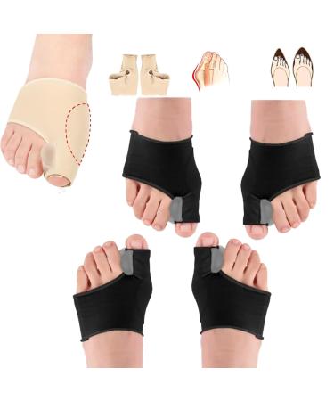 Bunion Corrector Socks Orthoes Bunion Relief Sleeve Socks High Elasticity Hallux Valgus Corrector Big Toe Separator Comfortable Orthopedic Bunion Corrector Big Toe Straightener Brace Pads (Black)