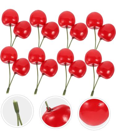 Zerodeko 10pcs Artificial Cherry Fake Cherries Fruit Cognitive Toy Home Kitchen Fruit Decoration Photo Props Fruits Cake Topper Faux Cherries Cherry Tomatoes Child Plastic Kitchen Cabinet - Buy Online on GoSupps.com