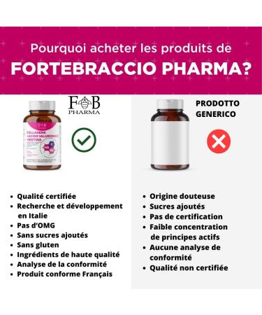 FB Pharma Collagen + Hyaluronic Acid + Biotin - 180 Capsules - Food Supplement for Joints and Cartilage - Hair and Skin - Buy Online on GoSupps.com