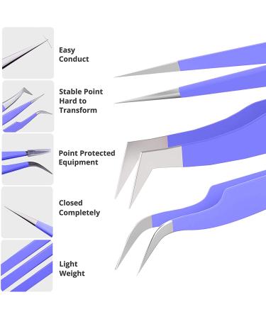 SIVOTE Lash Tweezers 3 Pack - Perfect for Volume Isolation & Classic Lashes | Purple - Buy Online on GoSupps.com