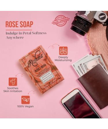 Reshma Beauty Travel Size Rose Soap - Soothing Soap Bar with Rose Oil for All Skin Types | TSA Approved & Cruelty-Free | Perfect for Daily Use - Buy Online on GoSupps.com
