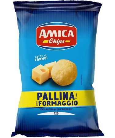  Italian Gourmet E.R. AMICA Chips | Cheese Flavored Chips Cheese Balls Baked Corn Snacks Monosodium Glutamate Without Sunflower Oil 20 x 125g + Italian Gourmet Pulp 400g - Buy Online on GoSupps.com