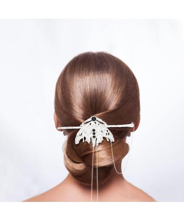 FRCOLOR Metal Hair Clips Bridal Hair Clip Rhinestone Hair Stick rhinestone hair bun clip metal ponytail holder tassel hair clip Crystal Hair Clip Metal Hair Clips Bridal Hair Clip - Buy Online on GoSupps.com