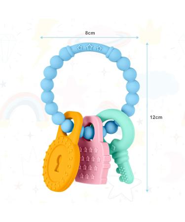 Vicloon Baby Teething Toy - BPA-Free Silicone Teether for Boys and Girls | Soothing Infant Teething Ring | Chew Toy for Babies | Shower Gift - Dark Blue - Buy Online on GoSupps.com