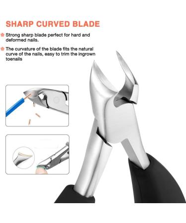 BEZOX Precision Toenail Clippers for Thick or Ingrown Toenails - Fingernail Trimmer with Metal Box (Black) - Buy Online on GoSupps.com
