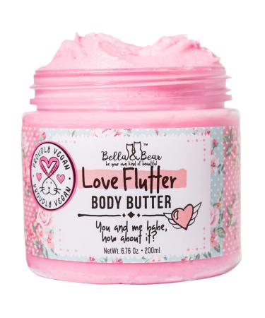 Bella and Bear Love Flutter Body Butter, Hydrating Formula, Soften & Prevent Scars, Stretch Mark Cream, 6.7oz
