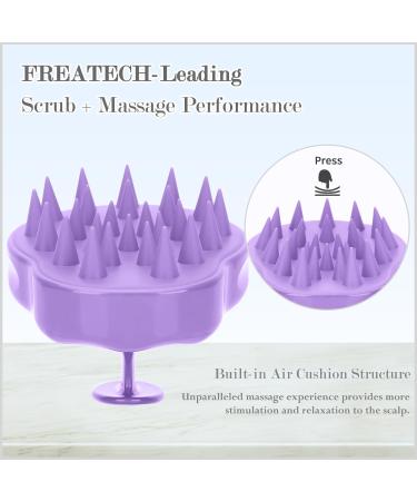 FREATECCH CHAUT Massage Brush Wet & Dry Shampoo Brush for Hair Growth & Scalp Care | Silicone Hair Root Stimulator | Dandruff Relief | Contemporary Purple Design - Buy Online on GoSupps.com