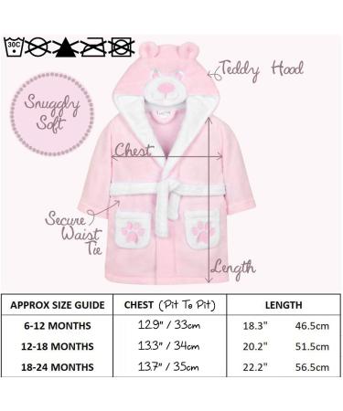 Metzuyan Baby Boys & Girls Teddy Bear Hooded Dressing Gown 12-18 Months Pink - Buy Online on GoSupps.com