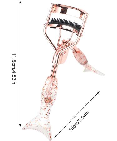 Eye Curler for Lashes - Small Fish Tail Shape Eye Curler with Comb Teeth Portable Ergonomic Beautiful Eyelash Tools Makeup Supplies for Girls Women Females A4 Electroplated Rose Gold With Black Comb Rose Go - Buy Online on GoSupps.com