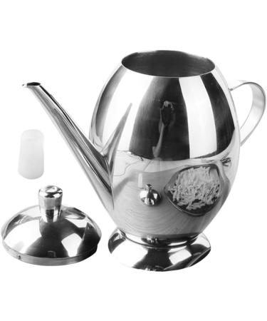 Zerodeko Simple Syrup Bottles 2pcs Stainless Steel Leakproof Seasoning Pot Convenient Oil Dispenser 16X8CMx2pcs Silverx2pcs - Buy Online on GoSupps.com