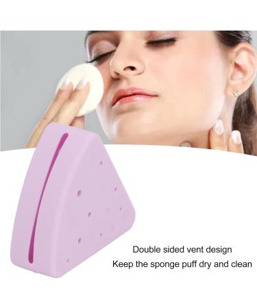 TYTOGE Portable Triangle Powder Puff Storage Box Double Sided Vent Breathable Silicone Makeup Sponge Holder for Home and Travel (Light Purple) - Buy Online on GoSupps.com