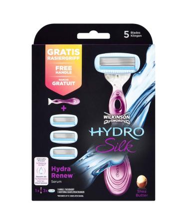 Wilkinson Sword Hydro Silk Value Pack 3 Razor Blades with Ladies Razor 3 pcs