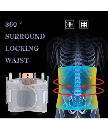 Men & Women Neoprene Lumbar Support Belt - Double Pull Waist Pain Relief - Gray XL - Buy Online on GoSupps.com