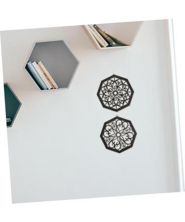 Alipis 2pcs Office Wooden Dining Three-dimensional Hollow Geometric for Modern Background Flower Home - Buy Online on GoSupps.com