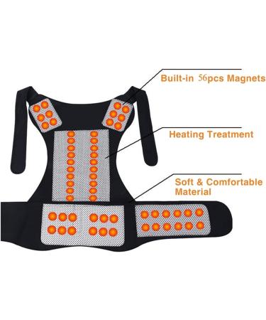 Tourmaline Self-Warming Magnetic Posture Corrector & Back Support Belt - X-Large 56 Magnets for Pain Relief - Buy Online on GoSupps.com