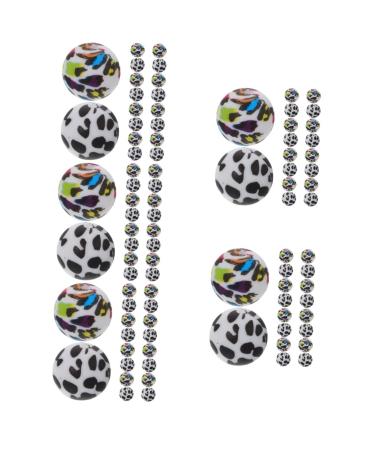 EXCEART 100 Pcs Silicone Bead Set Leopard Print Pacifier Chain Silica Gel Baby As Shownx5pcs 1.5X1.5X1.5CMx5pcs