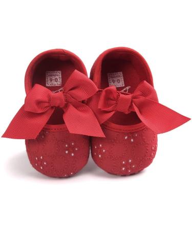 LACOFIA Baby Girls Christening Shoes 3-6 Months | Anti-Slip Soft Sole Prewalkers - Red - Buy Online on GoSupps.com