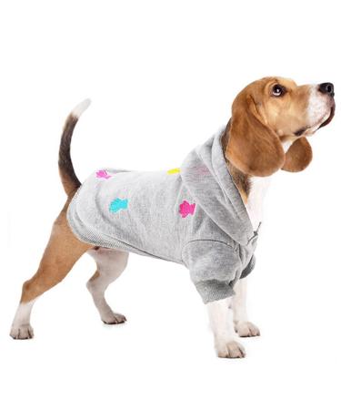 Leaving dog sweater fleece sweater hoodie pajama fluffy cat sweater for small medium -sized dog French bulldog clothing dachshund chihuahua m m gray