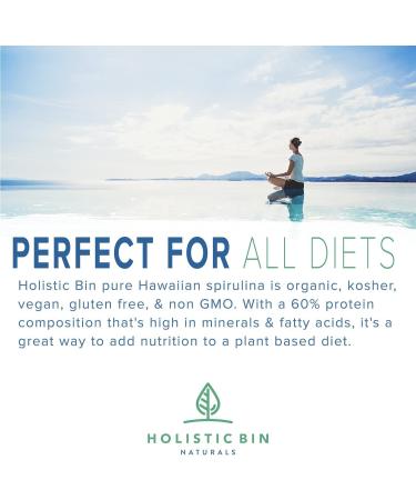 Organic Blue Spirulina Powder by Holistic Bin - Vegan Protein Source for Smoothies & Baked Goods (50g) - Buy Online on GoSupps.com