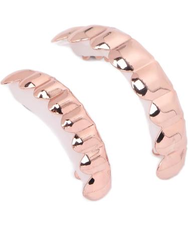 Alloy Hip Hop False Teeth Set - Upper & Lower Rose Gold Teeth for Halloween Parties & Fashion Shows - Buy Online on GoSupps.com