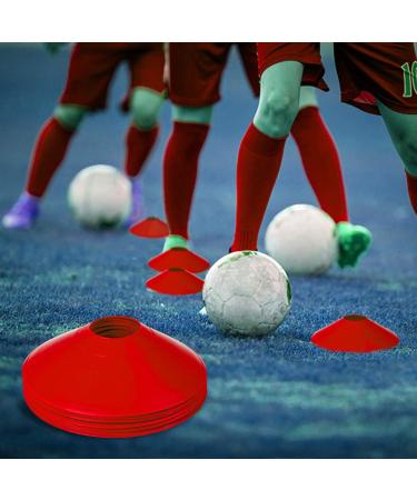 10pcs Pro Disc Cones with Carry Bag - Agility Training Cones for Soccer, Football, Basketball & More | Blue&Red Thickened Version 24g - Buy Online on GoSupps.com