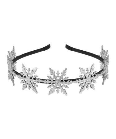 Lurrose Snowflake Headband Glitter Christmas Headband Adorable Christmas Hair Accessories Silver Silver 1