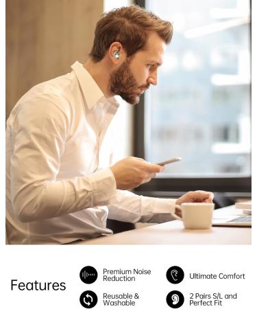 NRR 33dB Ear Plugs for Sleeping | Reusable Silicone Noise Cancelling Earplugs - Perfect for Focus Study Work & Sleep - Green Green-0301 - Buy Online on GoSupps.com