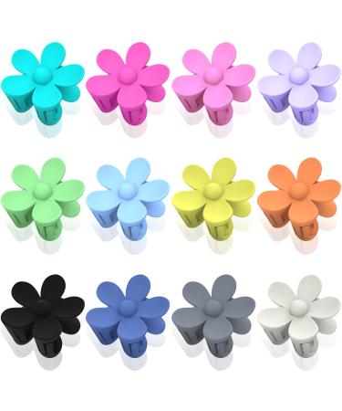 Flower Hair Clips 12Pcs Hair Claw Clips Cute Claw Clips for Women Girls Nonslip Matte Jaw Clip for Thick/Medium Hair Big Daisy Hair Clips Strong Hold for Thin Hair Fashion 12 Colorful Hair Accessories Gifts - Buy Online on GoSupps.com