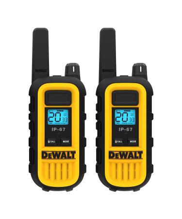 DEWALT DXFRS300 1 Watt Heavy Duty Walkie Talkies - Waterproof, Shock Resistant, Long Range & Rechargeable Two-Way Radio with VOX (2 Pack)