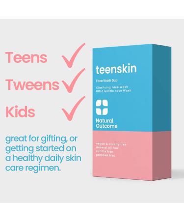 Teen Skin Face Wash Duo - Gentle Daily Foaming Face Wash for Boys & Girls | Non-toxic Ingredients | Prevent Acne | 2 x 5 oz Bottles - Buy Online on GoSupps.com