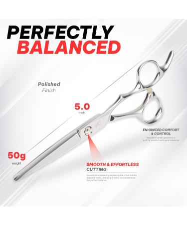 Shogun Ergo Premium Japanese 440C Steel Hair Scissors - Professional Barber Salon Shears for Hairdressers Barbers and Salon Use 5.0" - Buy Online on GoSupps.com