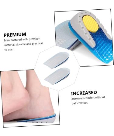 NOLITOY Shock Absorbing Height Increasing Insoles for Men - Self-Adhesive Arch Support Shoe Pads 2 Pairs of Comfort Height Heels - Buy Online on GoSupps.com