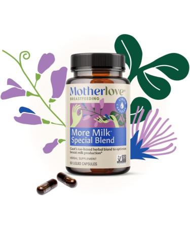 Motherlove More Milk Special Blend 60 Liquid Caps - Herbal Lactation Supplement for Breast Milk Supply - Non-GMO, Organic, Vegan, Kosher - 60 Count - Buy Online on GoSupps.com