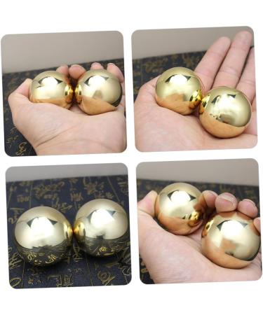 Fomiyes Vibrating Massage Balls - Handball & Finger Massage for Relaxation & Fitness - 1 Pair of Decorative Brass Palm Balls - Buy Online on GoSupps.com