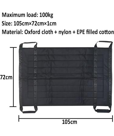 Transfer Nursing Sling Positioning Bed Pad with Handles Slide Sheet for Moving Patients Aid Caregiver to Turn/Lift/Transfer for Bedridden Elderly and Disabled 110cm 72cm Black - Buy Online on GoSupps.com