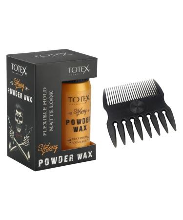Totex Styling Powder 20g | Magic Volumizing Thickening Dust | Ultra Strong Matte Look & Styling 2 in 1 Fine/Coarse Tooth Rotating Comb Texturizing & Grooming in Grey