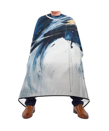 Waterproof Barber Cape -Art Blue Marble Cheetah Haircut Bib for Men Unisex Hair Cutting Cape(8rp1a)