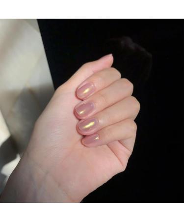 Pearl Shimmer Nail Polish - Light Pink Mermaid Nail Varnish Pearlescent Shell Glitter - Quick Dry Long Lasting Breathable Nail Art Decoration - No UV Needed 10ml (TM347) - Buy Online on GoSupps.com