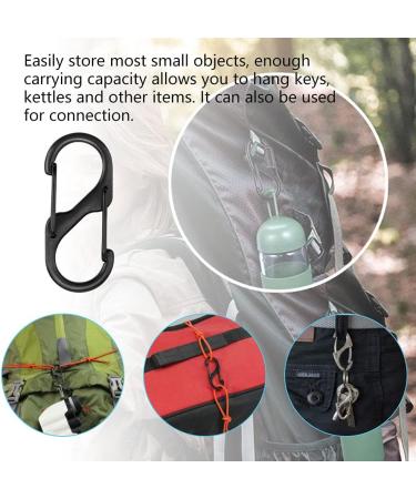 Golrisen 20 Pcs Shape Carabiner Hooks - 50mm Mini Keychain Clips for Hiking Fishing & Camping - Durable Black Metal Double Carabiners - Buy Online on GoSupps.com
