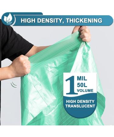 Large Biodegradable Garbage Bags 50L Bin Liners Trash Bags Strong Unscented Eco-friendly Disposable Compost Bags for Contractor Lawn and Leaf Outdoor Storage (60 Counts MediumAquamarine) 15 count (Pack of 4) - Buy Online on GoSupps.com