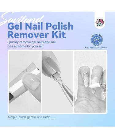 SAVILAND Gel Nail Polish Remover Kit - Quick & Easy 2-Minute Soak-off with Castor Oil & Vitamin E - Complete 9 PCS Set for Home Salon Use - Buy Online on GoSupps.com