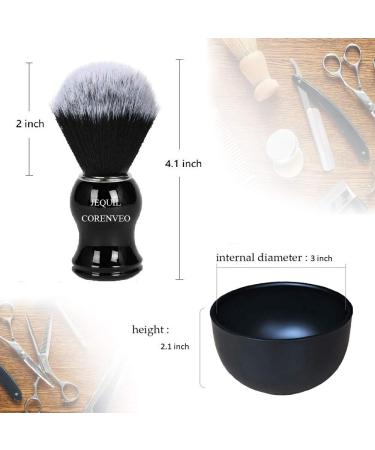 Je&Co Men's 3 in 1 Shaving Brush Set with Synthetic Bristles - Acrylic Stand and Steel Bowl - Buy Online on GoSupps.com