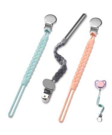 BasicsSlife silicone-pacifier clip BPA-free silicone pacifier linen for bite ring toys or calming keeps Schnuller clean and fits all pacifier baby bite toys