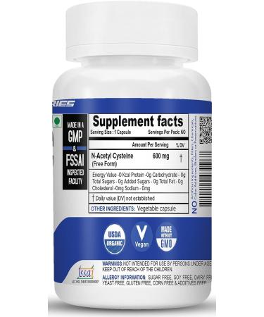 NutriJa N-Acetyl Cysteine (NAC) 600mg - 60 Capsules | Powerful Antioxidant Formula - Buy Online on GoSupps.com