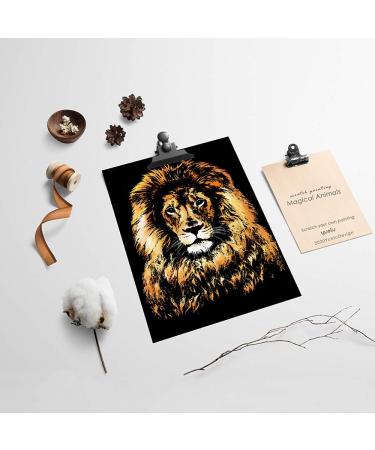 Rainbow Scratch Art Paper Set for Kids & Adults - Animal World Theme - 8 Sheets & 6 Tools Included - Buy Online on GoSupps.com